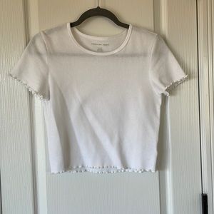 American Eagle crop waffle baby tee